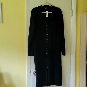 J. Crew Ribbed Button Front Silk Blend Dress